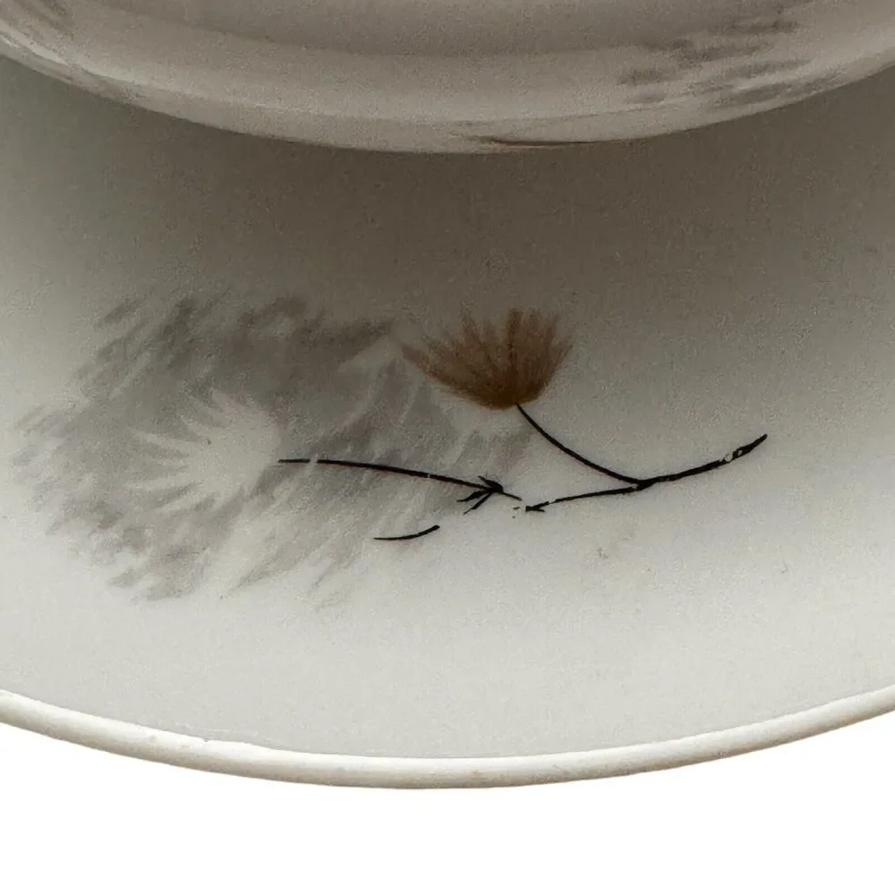 Vintage Raynaud & Co Limoges Gravy Boat with Attached Plate Pattern Windblown